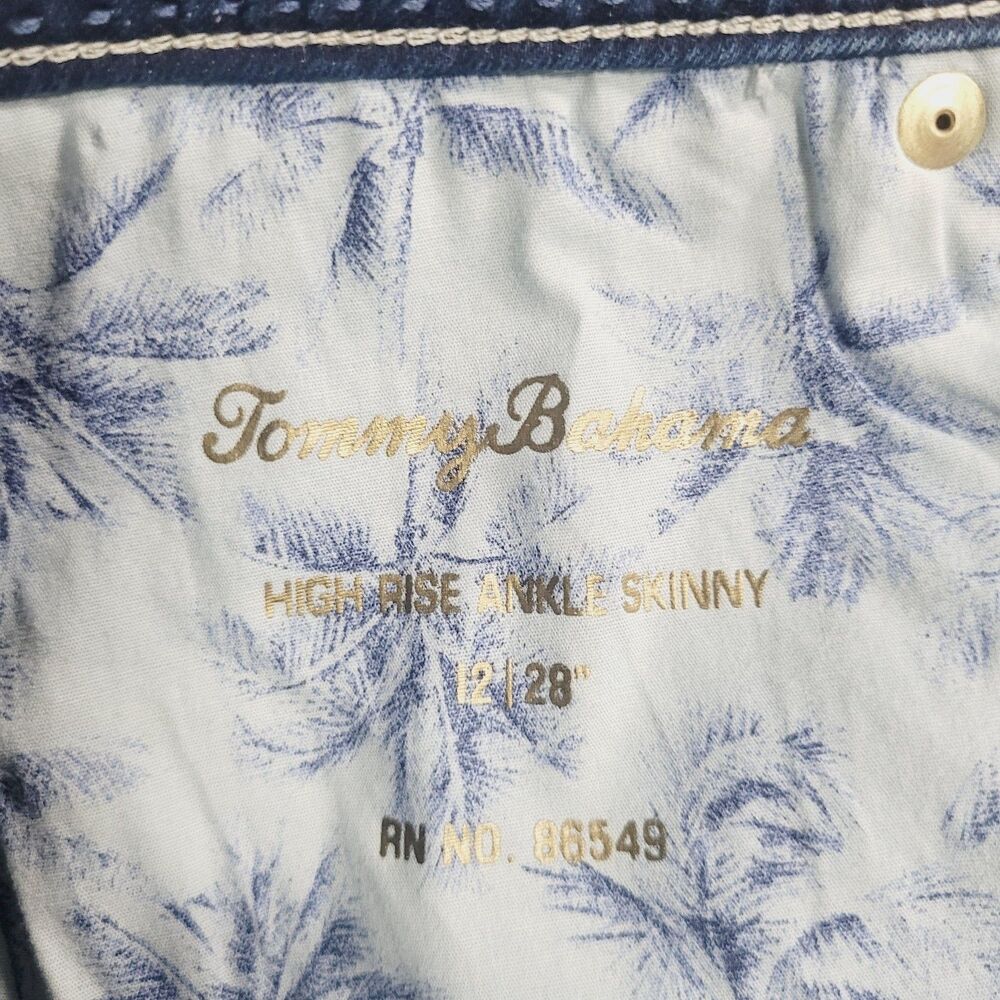 Tommy Bahama High Rise Ankle Skinny Jeans Womens 12 Blue Med Wash Stretch Denim - Picture 3 of 11